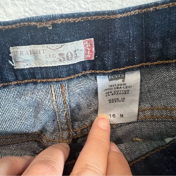 Levi’s 503 women straight leg Dk blue jean zip front, High rise, 5 pocket Sz 16 - Picture 2 of 16